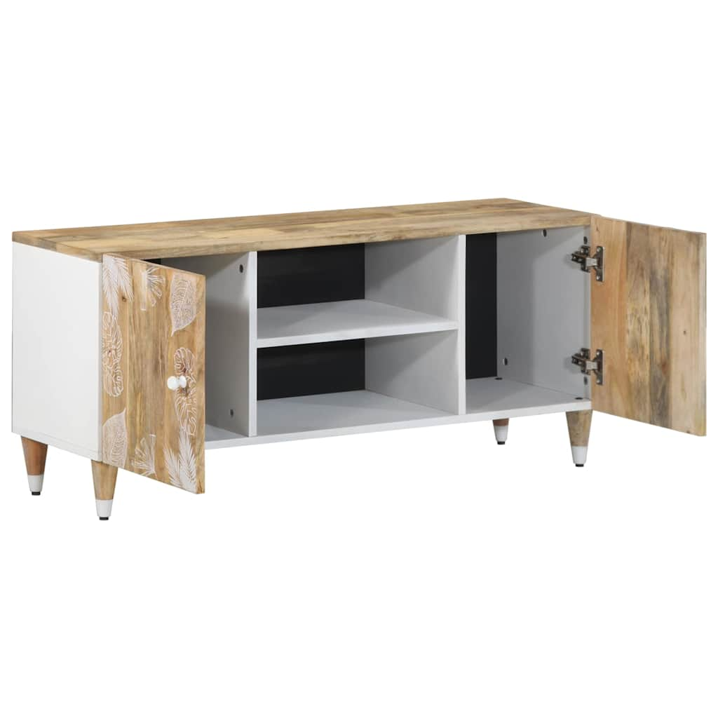 Meuble TV 105x33,5x46 cm bois massif de manguier