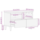 Meuble TV 70x33,5x46 cm bois massif de manguier