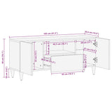 Meuble TV 105x33,5x46 cm bois massif de manguier