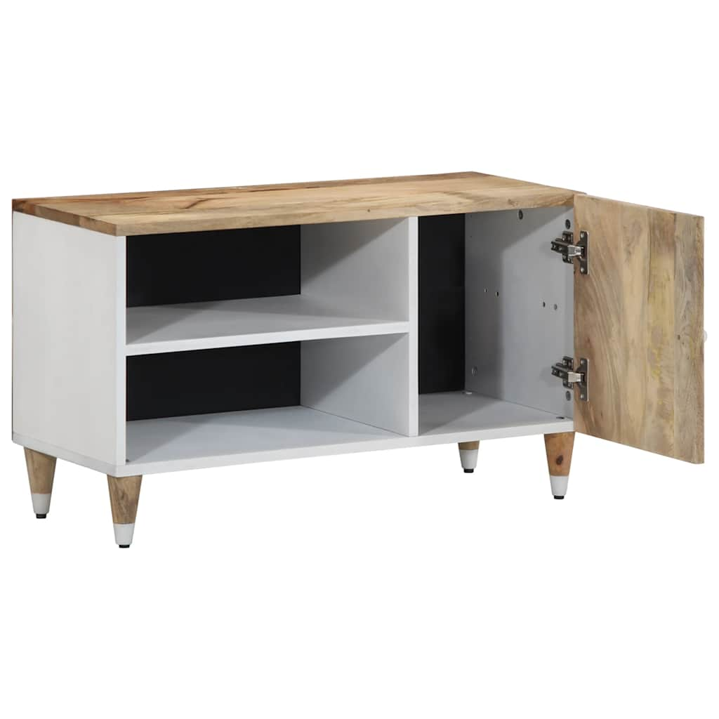 Meuble TV 80x31,5x46 cm bois massif de manguier