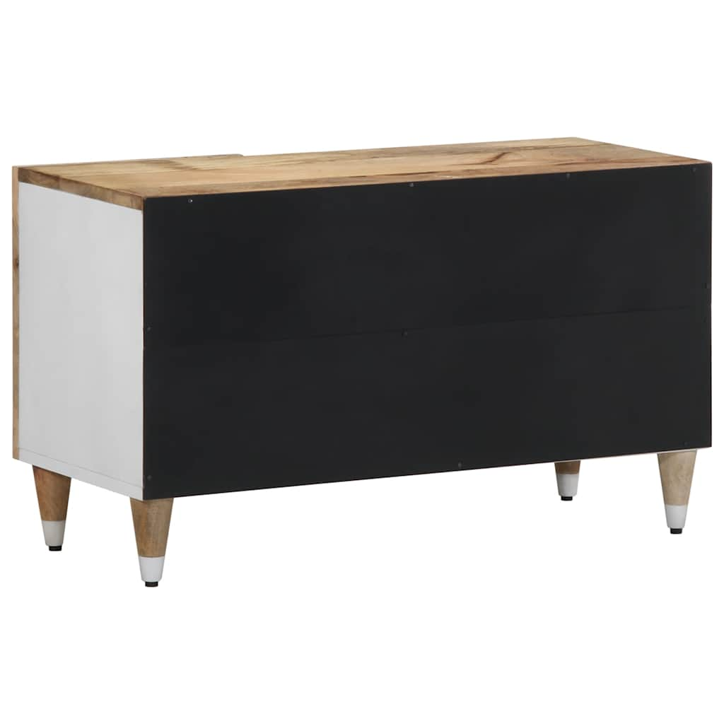 Meuble TV 80x31,5x46 cm bois massif de manguier