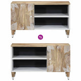 Meuble TV 80x31,5x46 cm bois massif de manguier