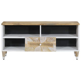 Meuble TV 100x33,5x46 cm bois massif de manguier