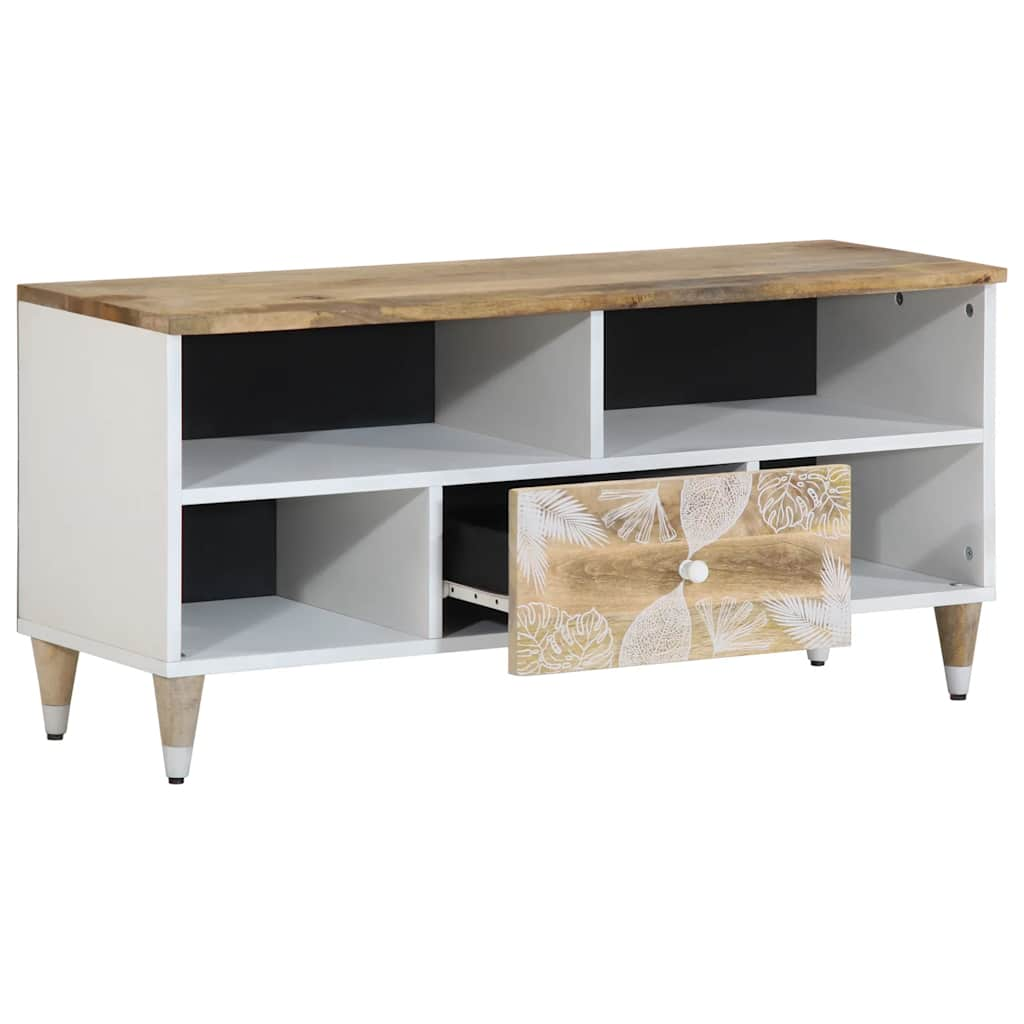 Meuble TV 100x33,5x46 cm bois massif de manguier