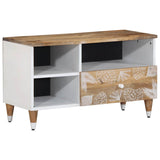 Meuble TV 80x33,5x46 cm bois massif de manguier