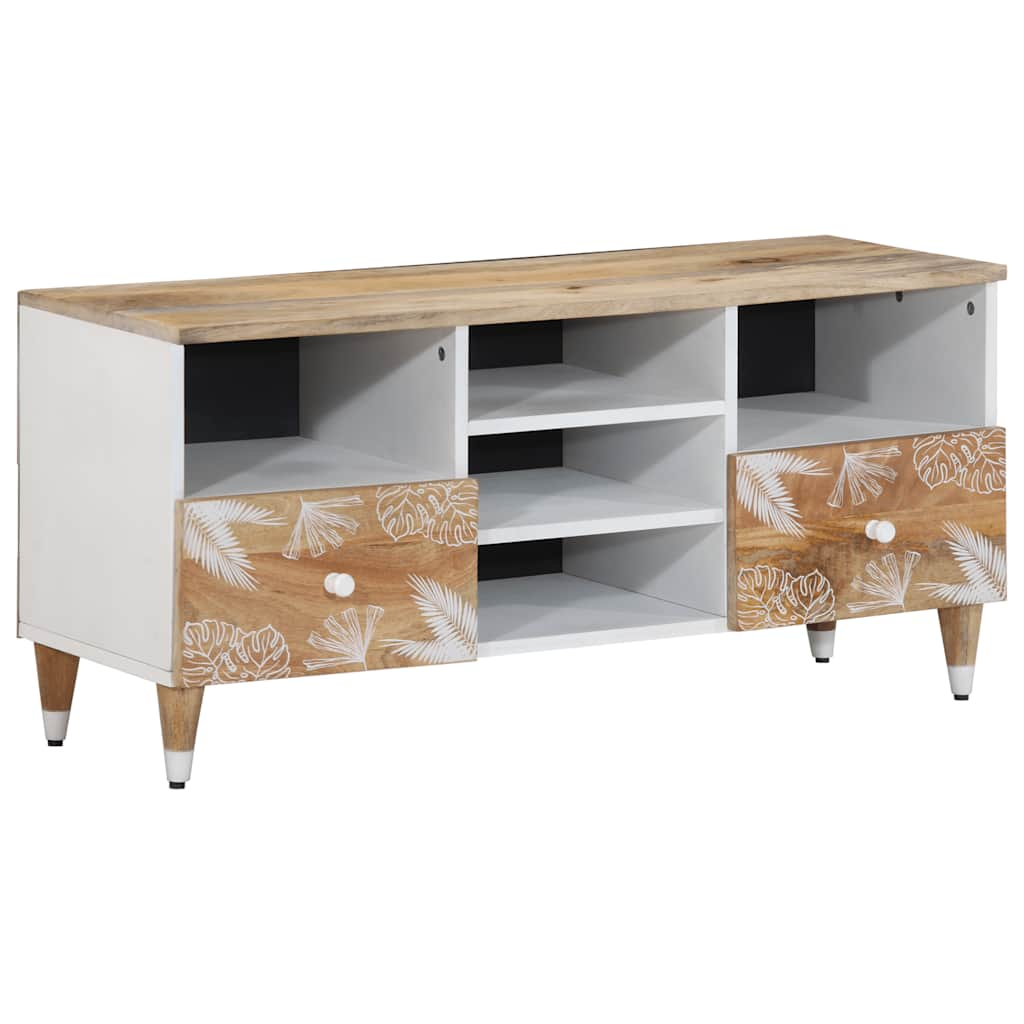 Meuble TV 100x33,5x46 cm bois massif de manguier