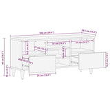 Meuble TV 100x33,5x46 cm bois massif de manguier