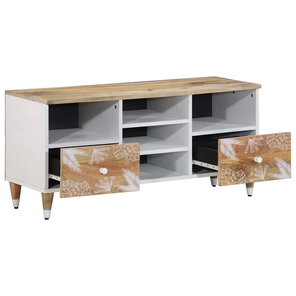 Meuble TV 100x33,5x46 cm bois massif de manguier