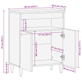 Buffet 60x33,5x75 cm bois de manguier massif