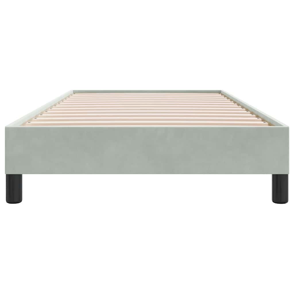 Cadre de lit sans matelas gris clair 80x210 cm velours