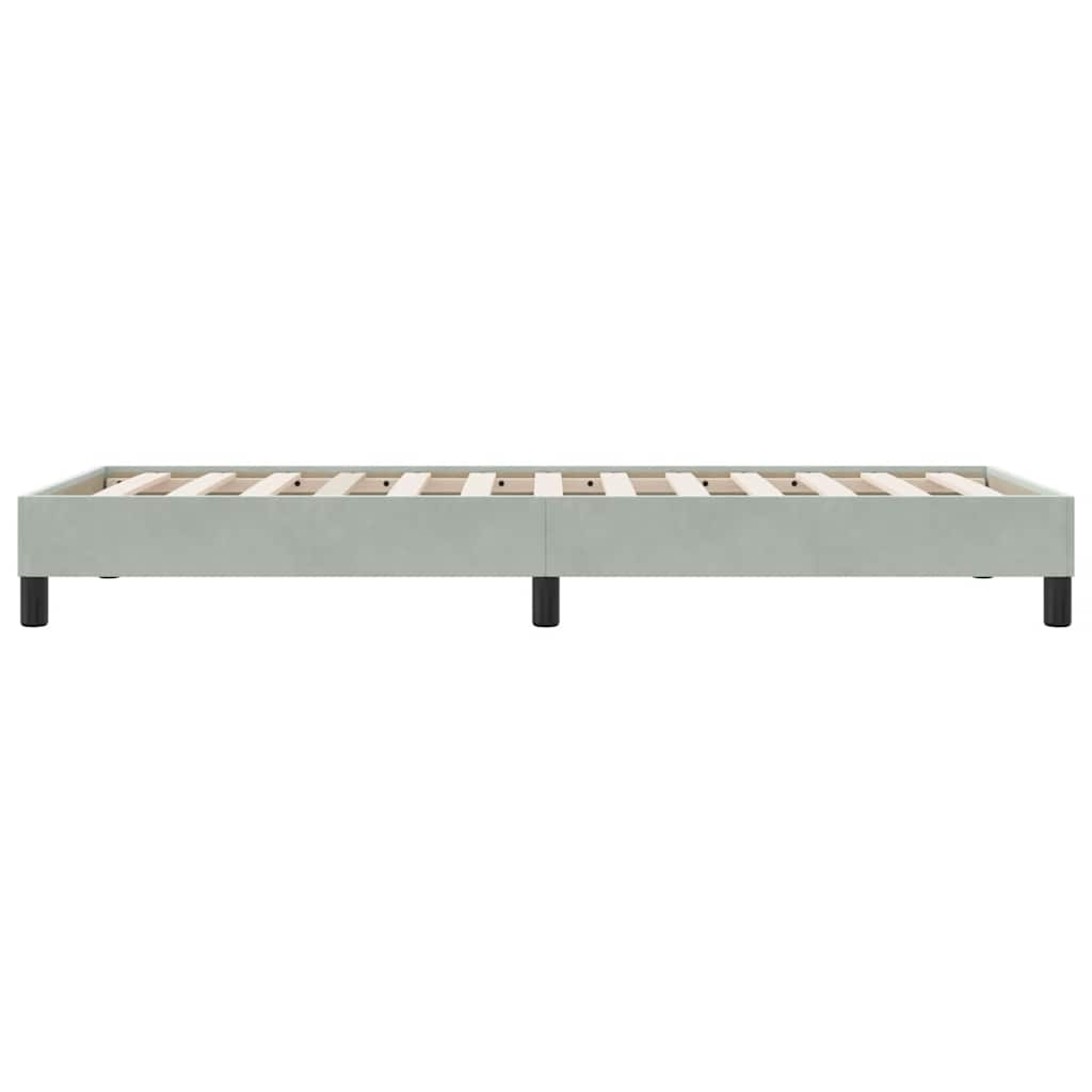 Cadre de lit sans matelas gris clair 80x210 cm velours