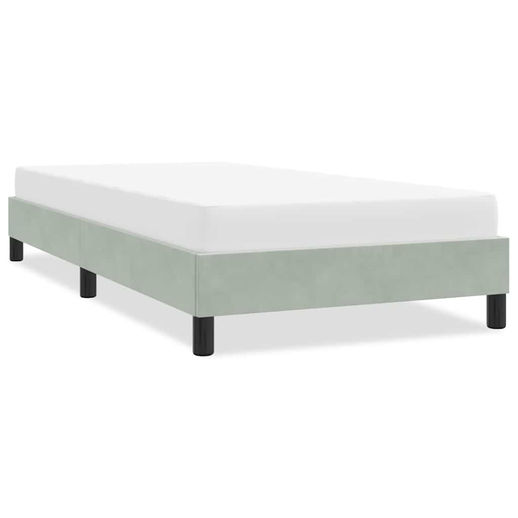 Cadre de lit sans matelas gris clair 80x210 cm velours