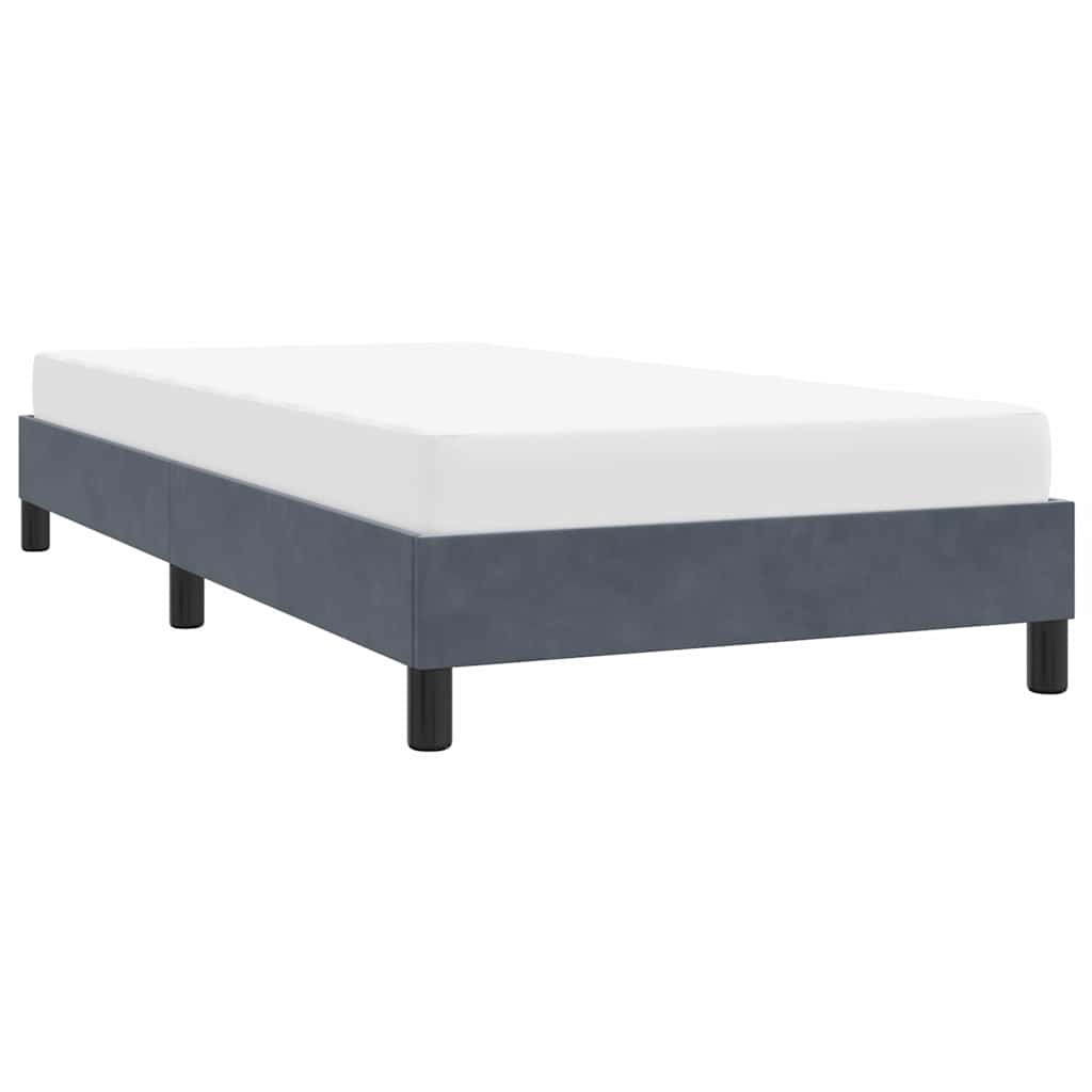 Cadre de lit sans matelas gris foncé 80x210 cm velours