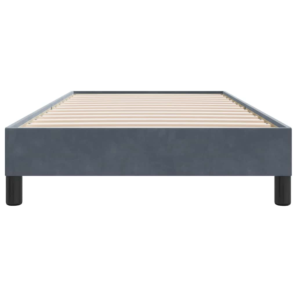 Cadre de lit sans matelas gris foncé 80x210 cm velours