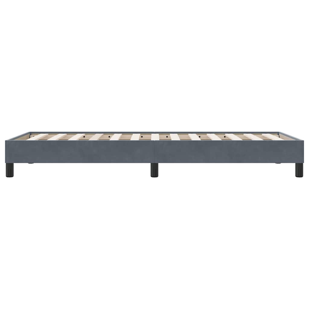 Cadre de lit sans matelas gris foncé 80x210 cm velours