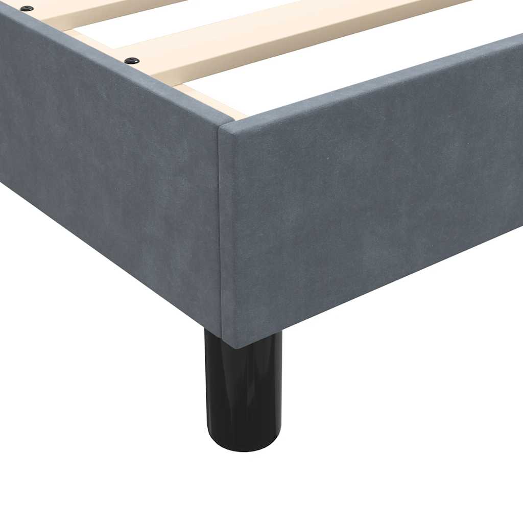 Cadre de lit sans matelas gris foncé 80x210 cm velours