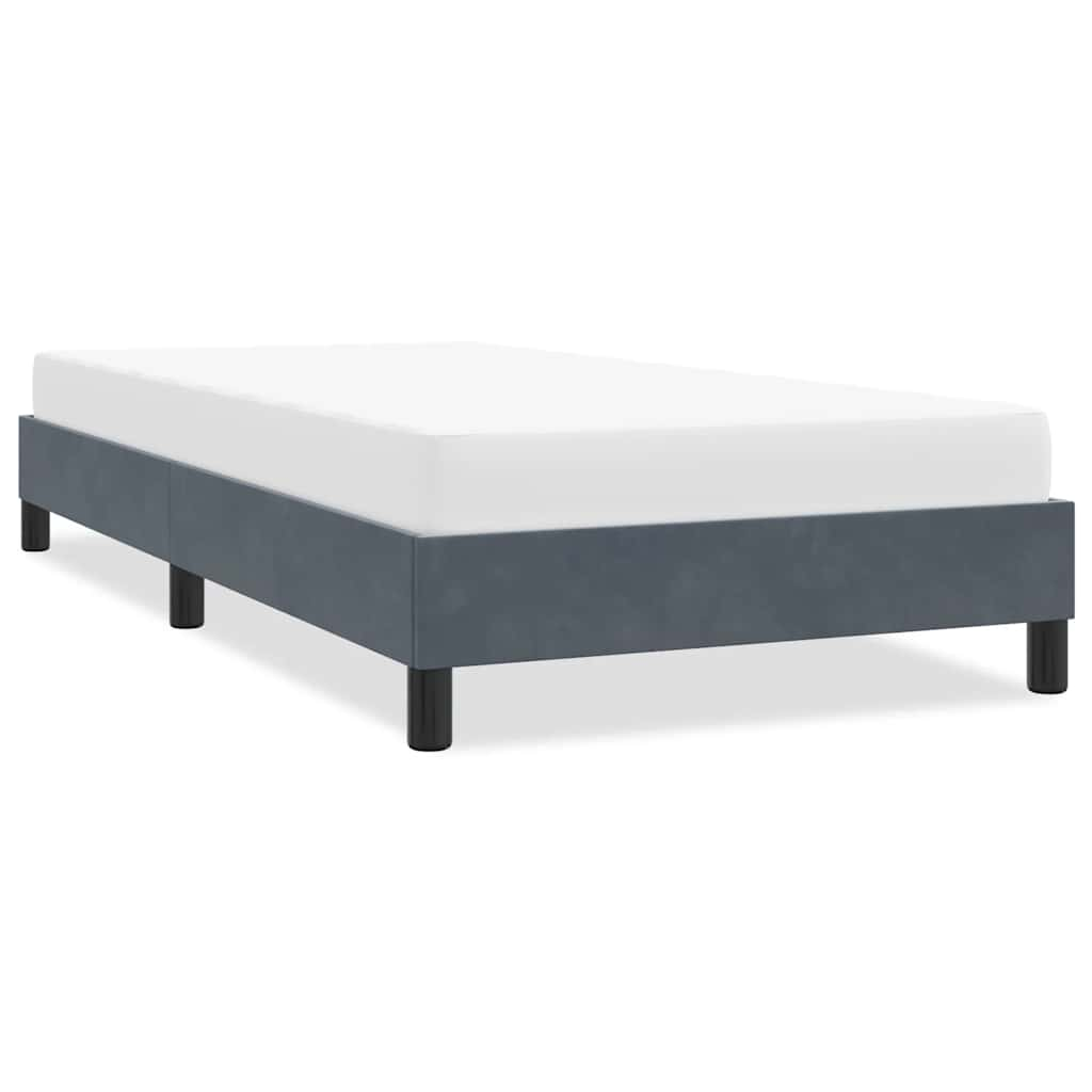 Cadre de lit sans matelas gris foncé 80x210 cm velours