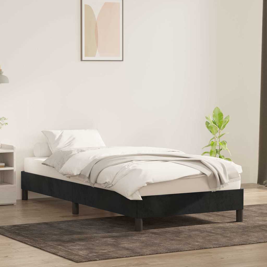 Cadre de lit sans matelas noir 80x210 cm velours