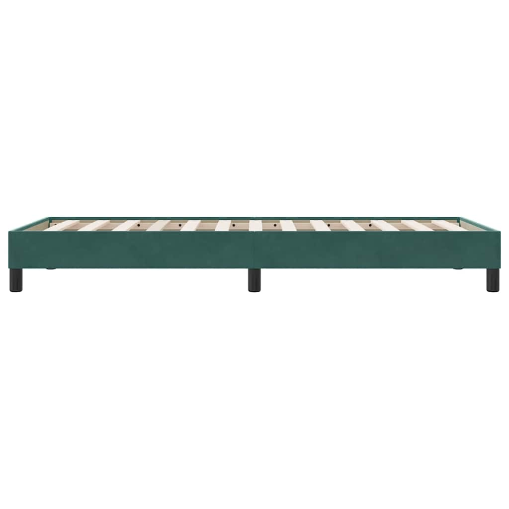 Cadre de lit sans matelas vert foncé 80x210 cm velours