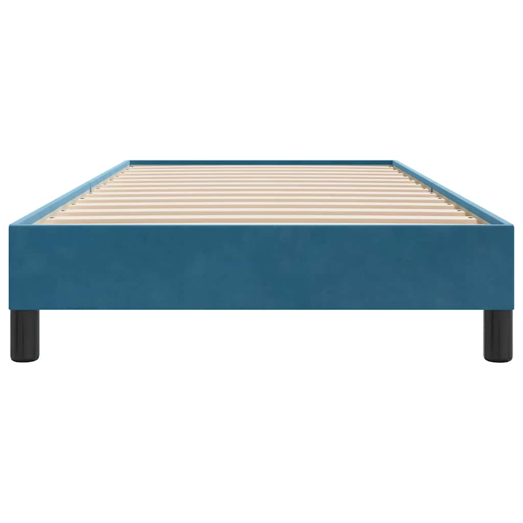 Cadre de lit sans matelas bleu foncé 80x210 cm velours