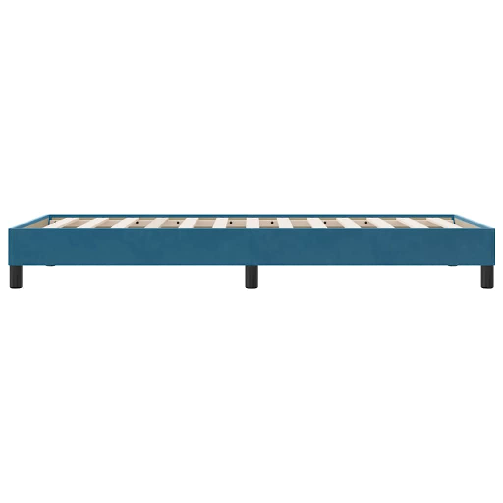 Cadre de lit sans matelas bleu foncé 80x210 cm velours