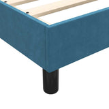 Cadre de lit sans matelas bleu foncé 80x210 cm velours