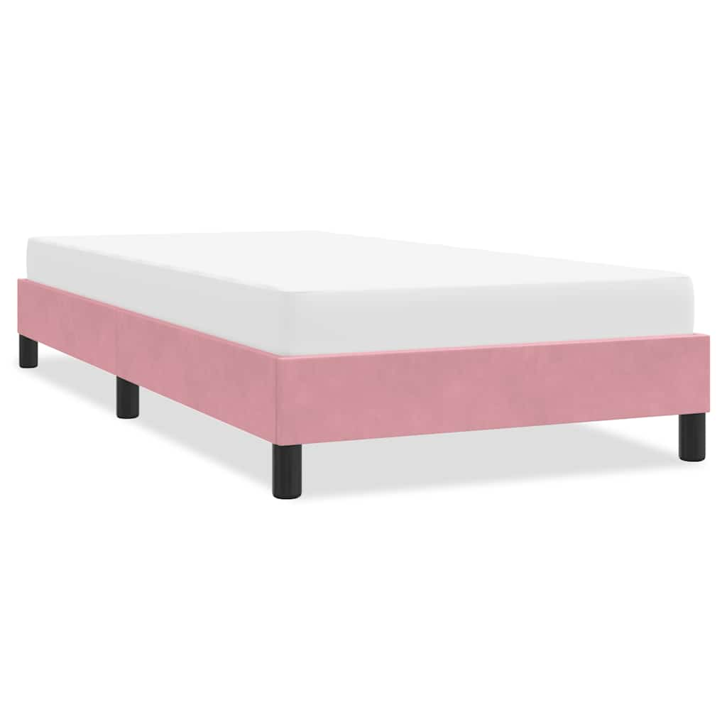 Cadre de lit sans matelas rose 80x210 cm velours