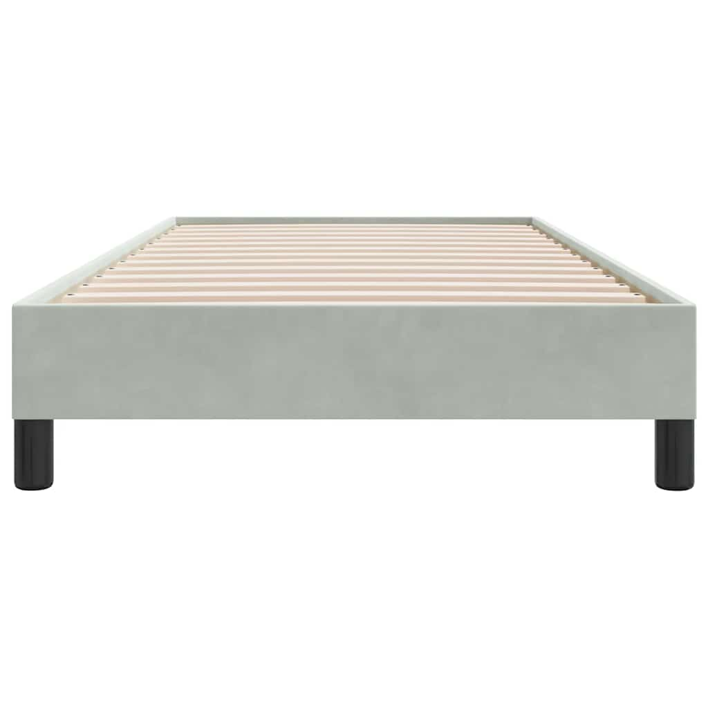 Cadre de lit sans matelas gris clair 90x210 cm velours