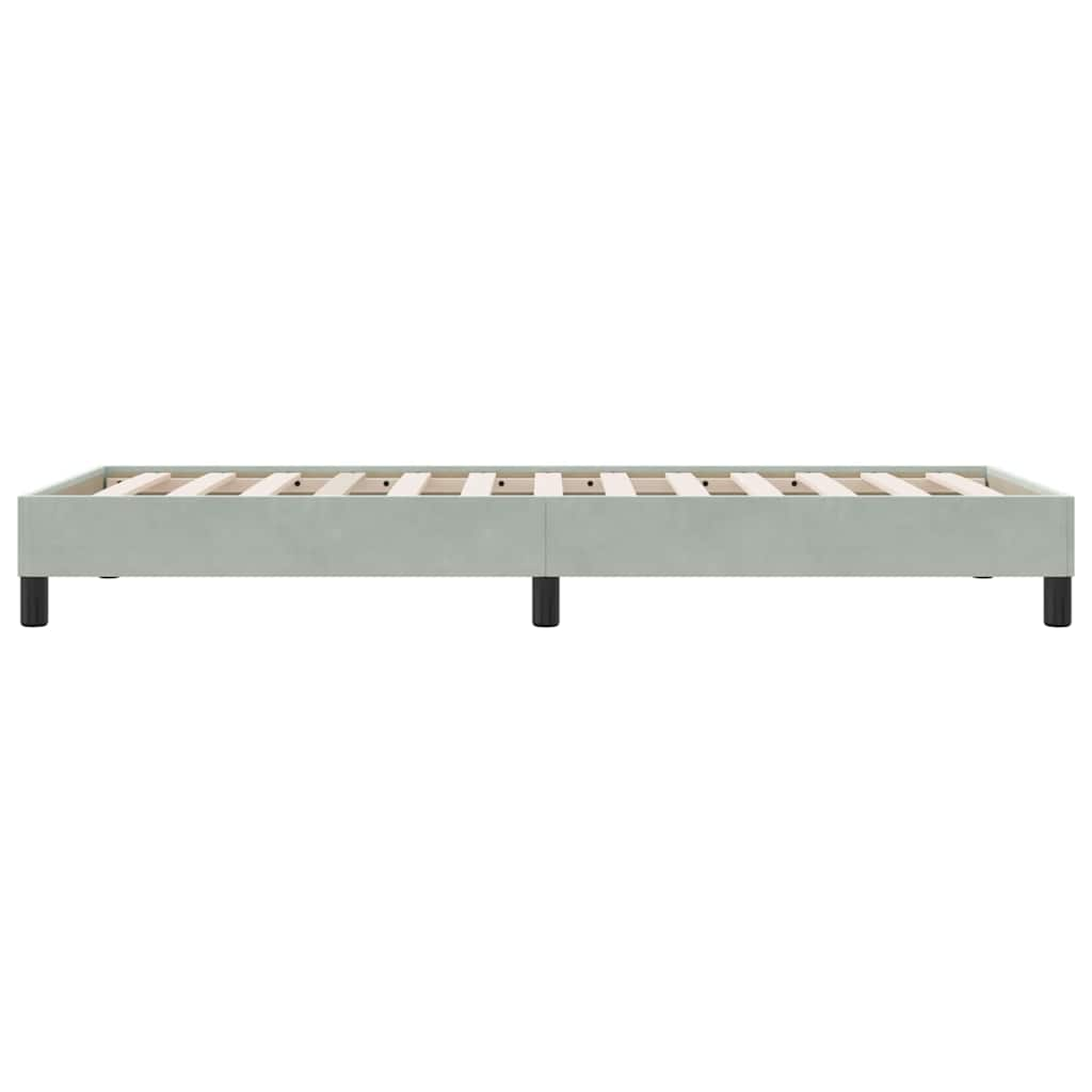 Cadre de lit sans matelas gris clair 90x210 cm velours