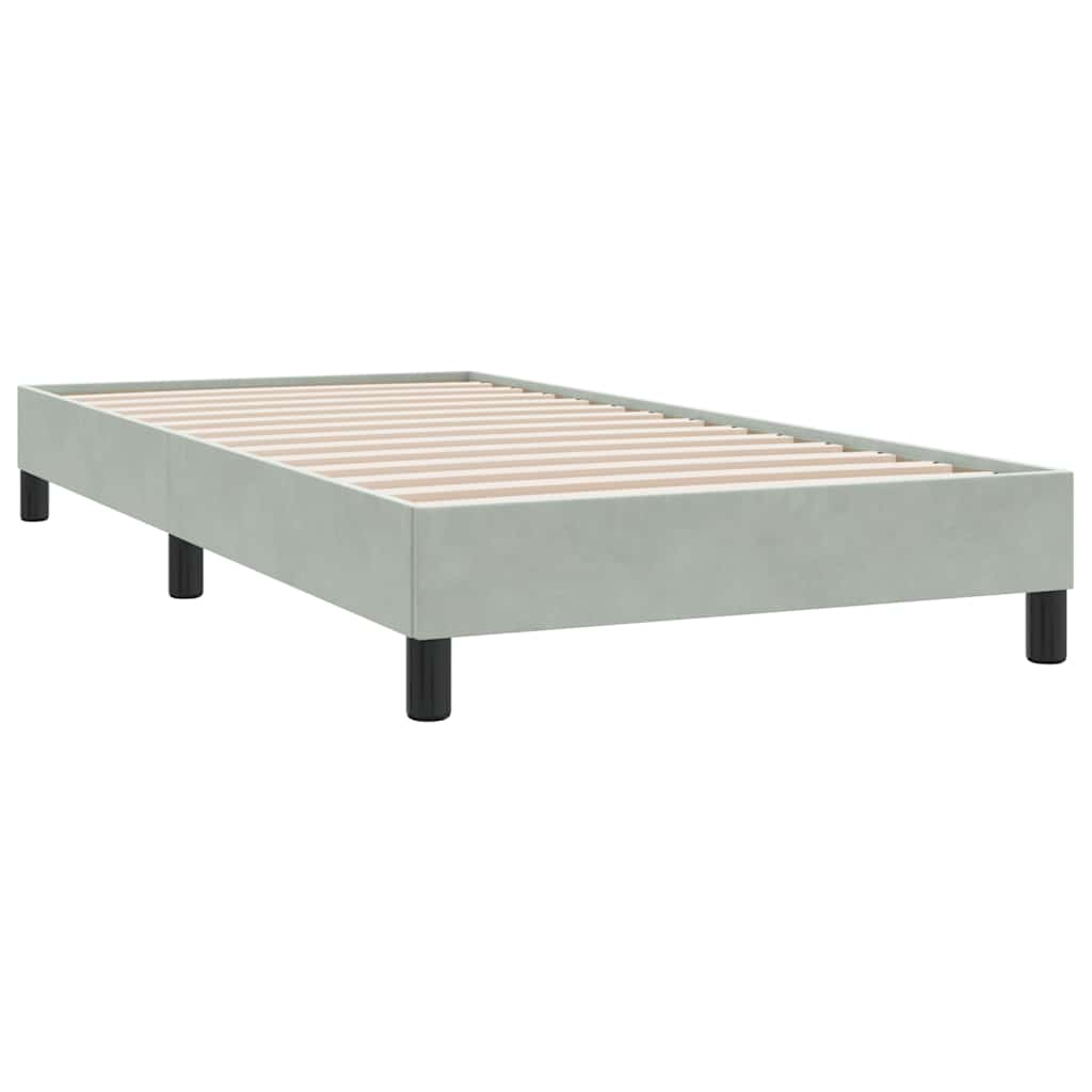 Cadre de lit sans matelas gris clair 90x210 cm velours