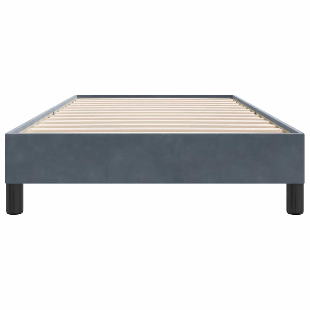 Cadre de lit sans matelas gris foncé 90x210 cm velours