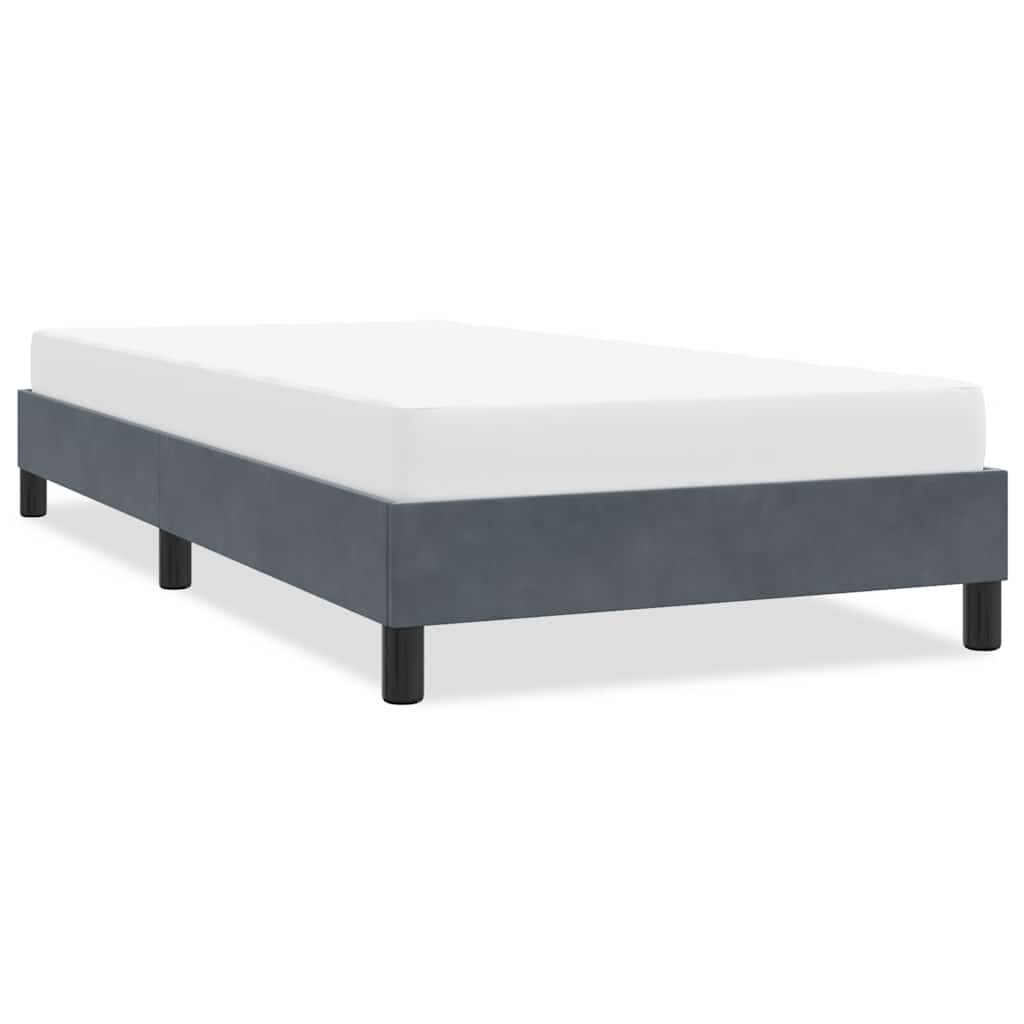 Cadre de lit sans matelas gris foncé 90x210 cm velours