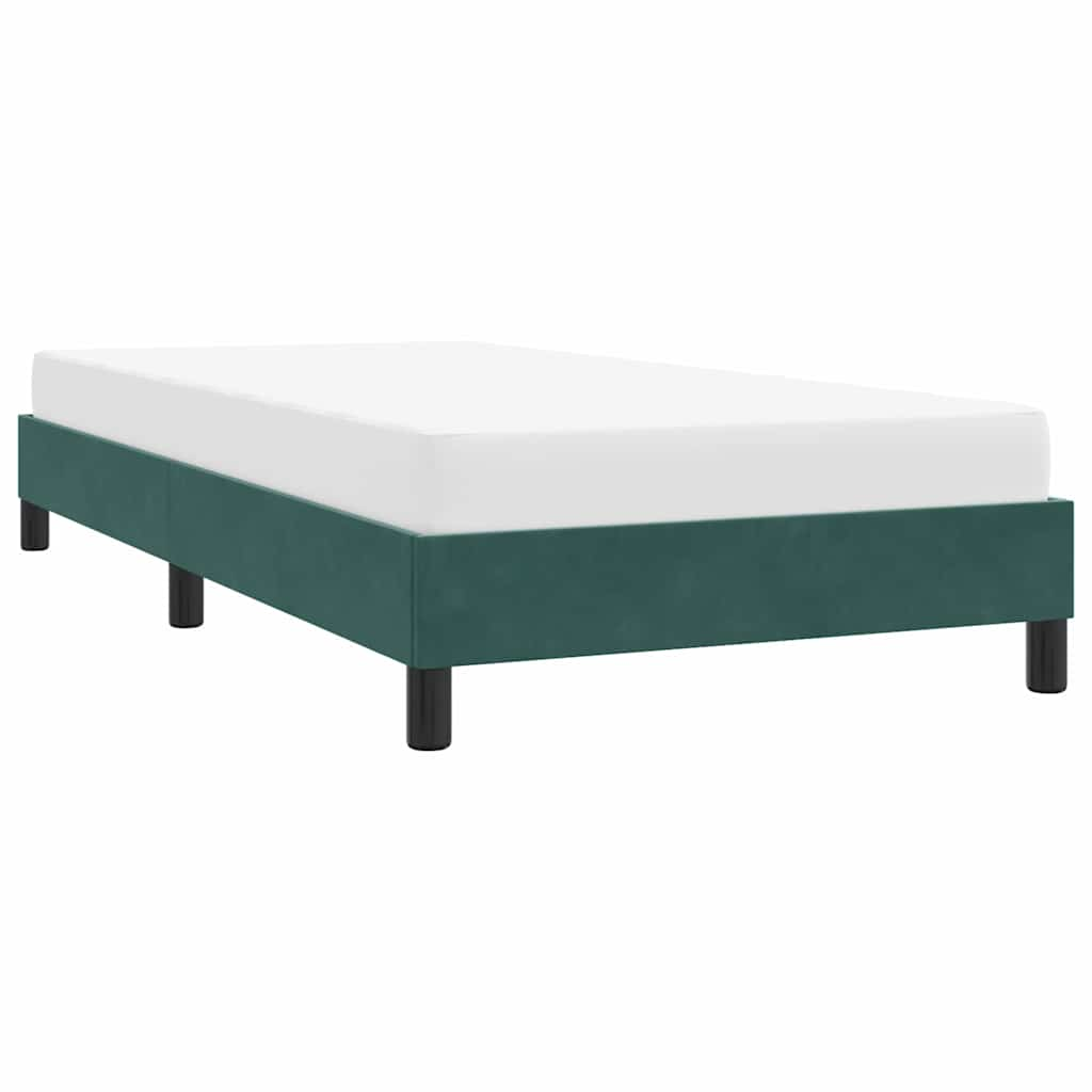 Cadre de lit sans matelas vert foncé 90x210 cm velours