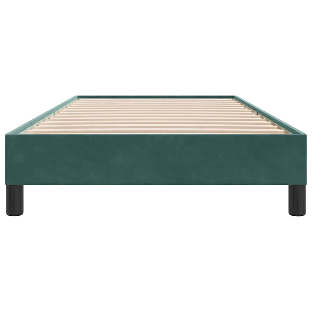 Cadre de lit sans matelas vert foncé 90x210 cm velours