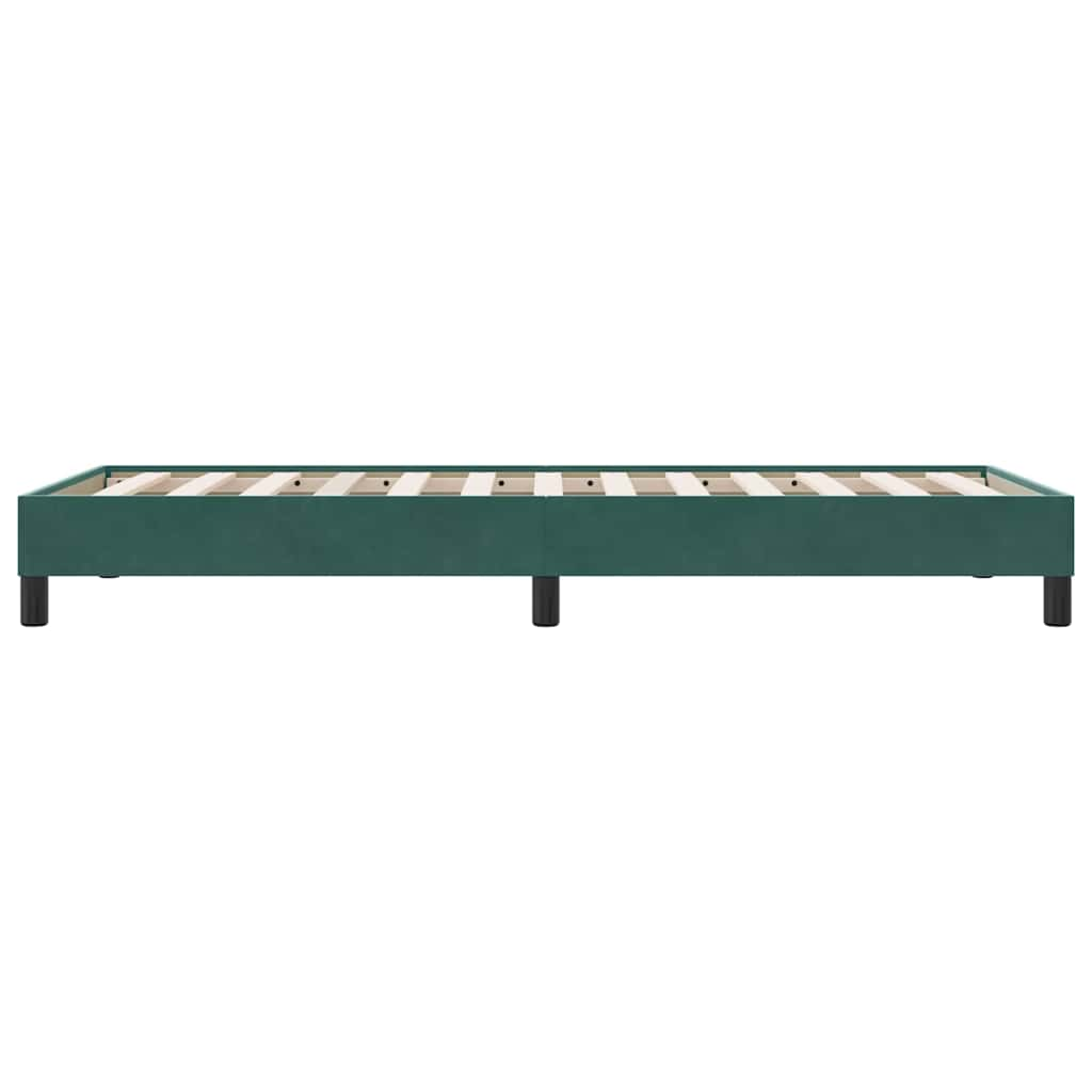 Cadre de lit sans matelas vert foncé 90x210 cm velours