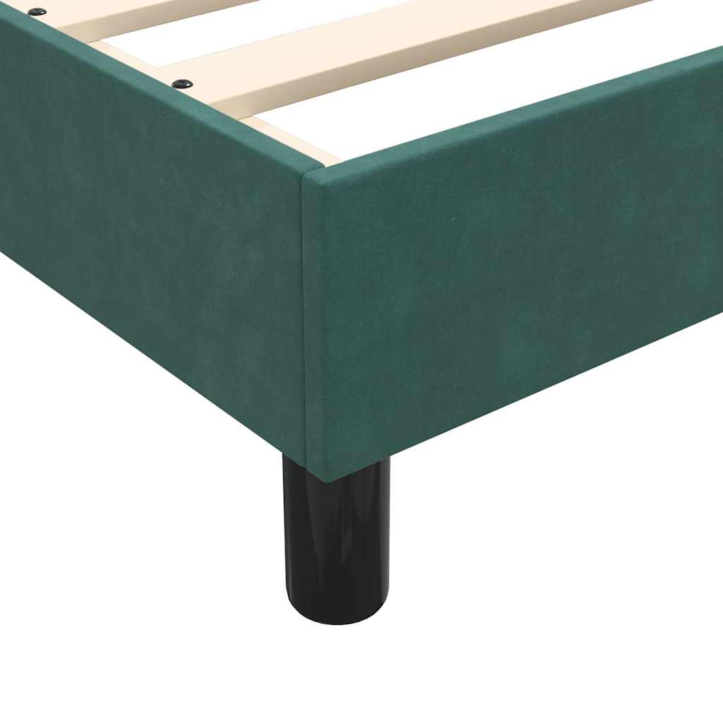 Cadre de lit sans matelas vert foncé 90x210 cm velours