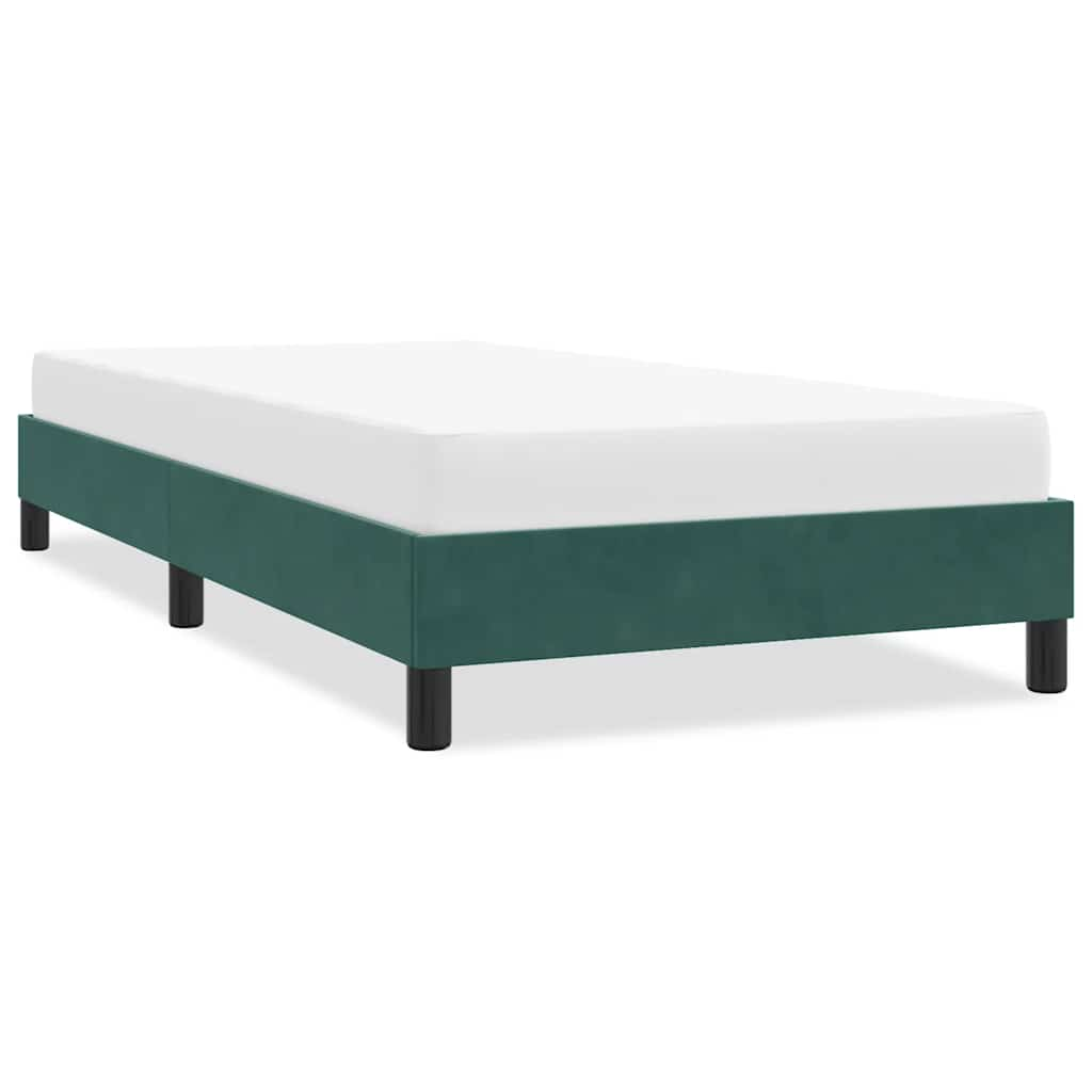 Cadre de lit sans matelas vert foncé 90x210 cm velours