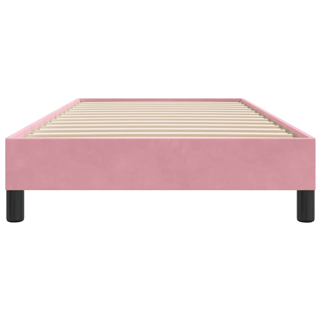 Cadre de lit sans matelas rose 90x210 cm velours