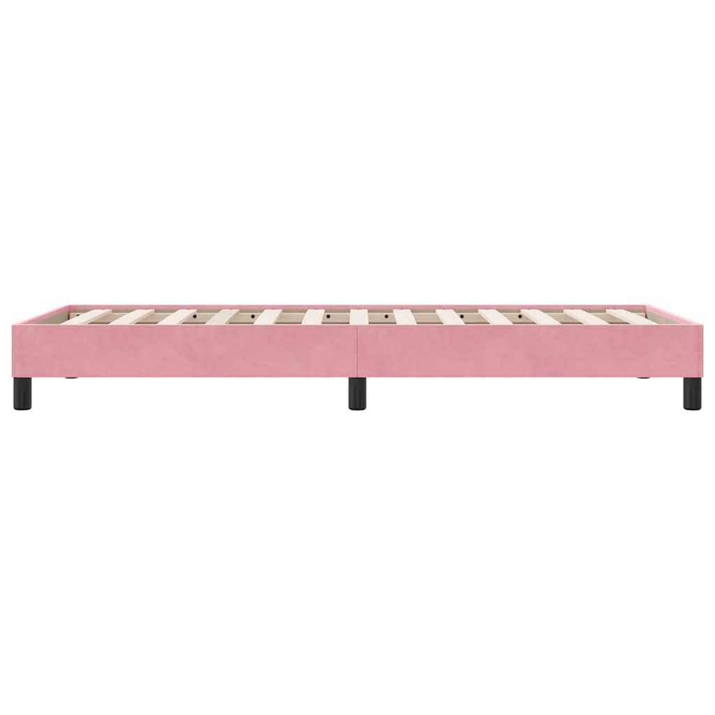 Cadre de lit sans matelas rose 90x210 cm velours