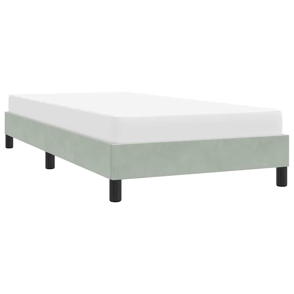 Cadre de lit sans matelas gris clair 100x210 cm velours