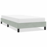 Cadre de lit sans matelas gris clair 100x210 cm velours