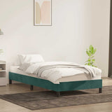 Cadre de lit sans matelas vert foncé 100x210 cm velours