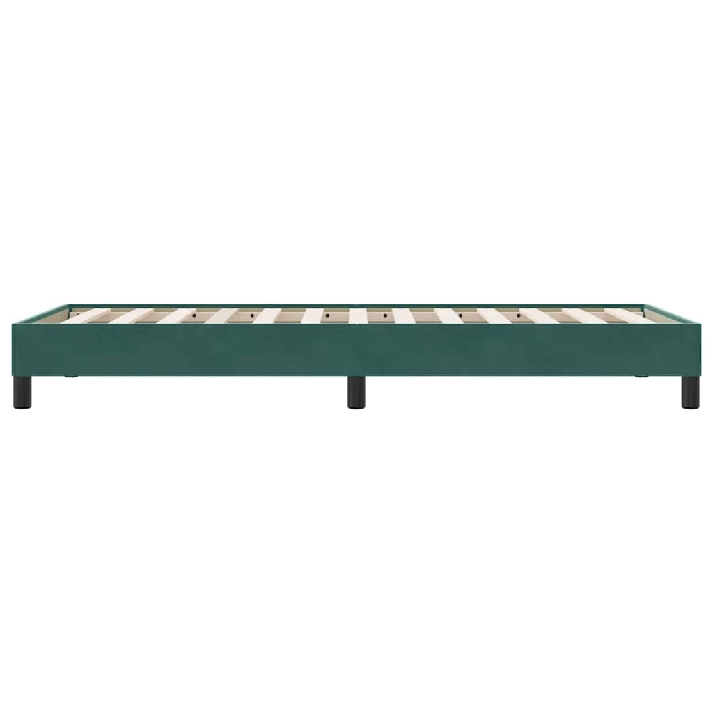 Cadre de lit sans matelas vert foncé 100x210 cm velours