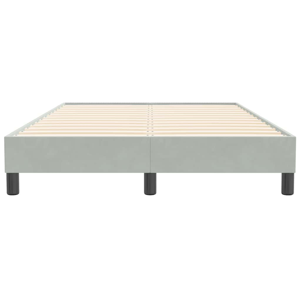 Cadre de lit sans matelas gris clair 120x210 cm velours