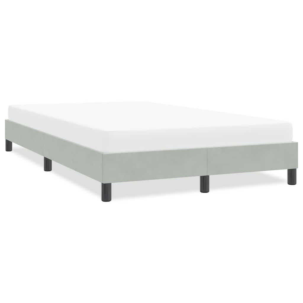 Cadre de lit sans matelas gris clair 120x210 cm velours