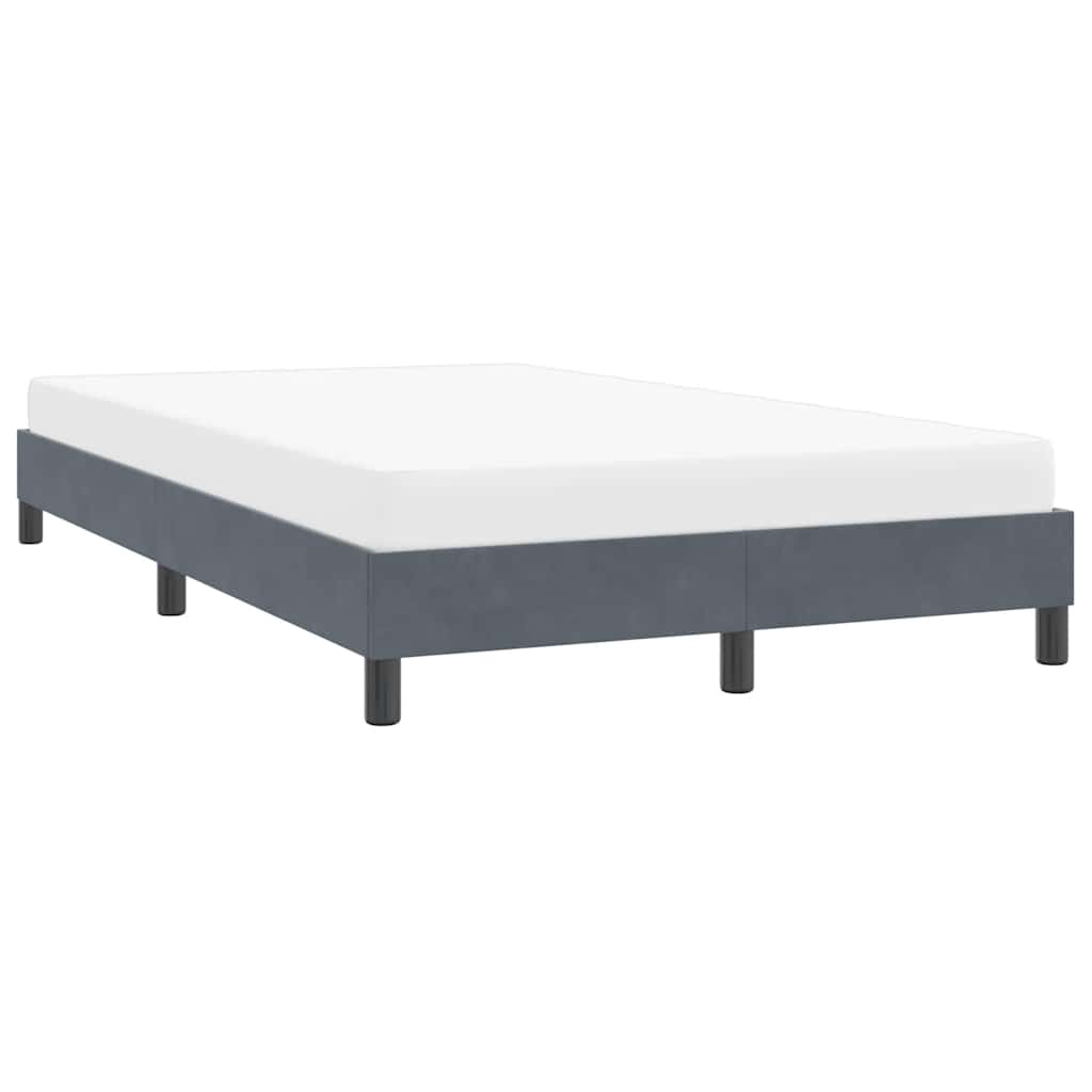 Cadre de lit sans matelas gris foncé 120x210 cm velours