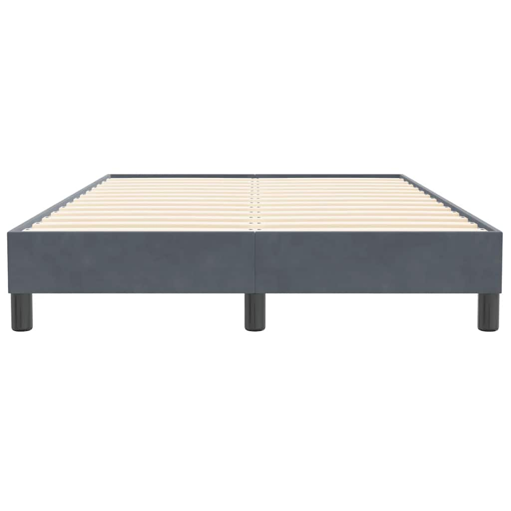 Cadre de lit sans matelas gris foncé 120x210 cm velours