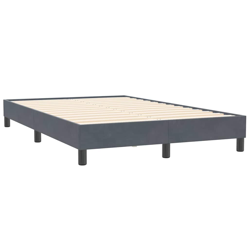 Cadre de lit sans matelas gris foncé 120x210 cm velours