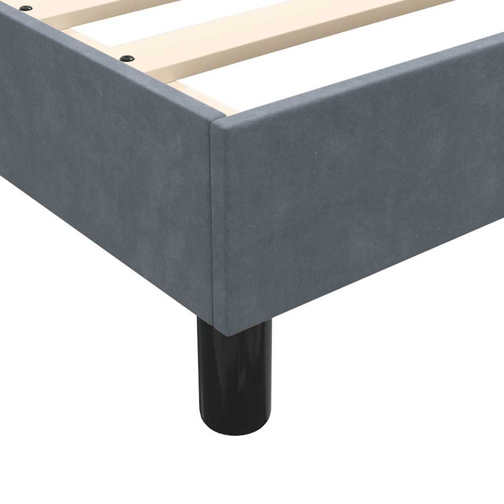 Cadre de lit sans matelas gris foncé 120x210 cm velours