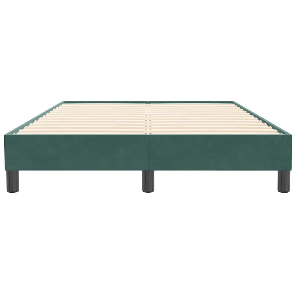 Cadre de lit sans matelas vert foncé 120x210 cm velours